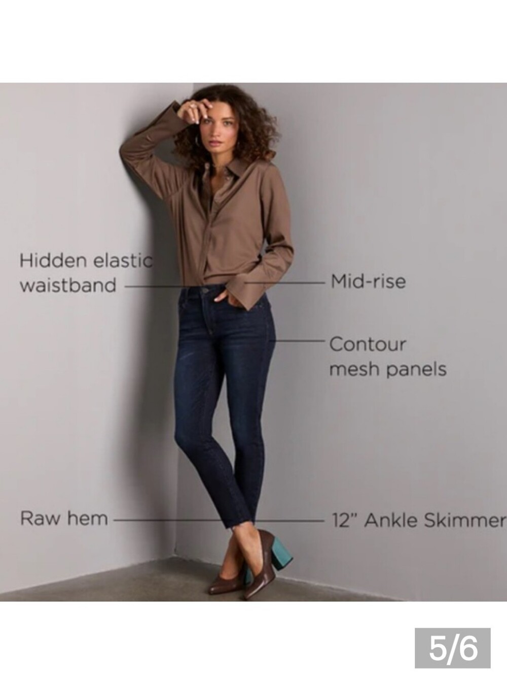 Wit & Wisdom 'Ab'Solution Jeans Ankle Skimmer Dark Wash Stretch Denim L104KEFF - Picture 6 of 6